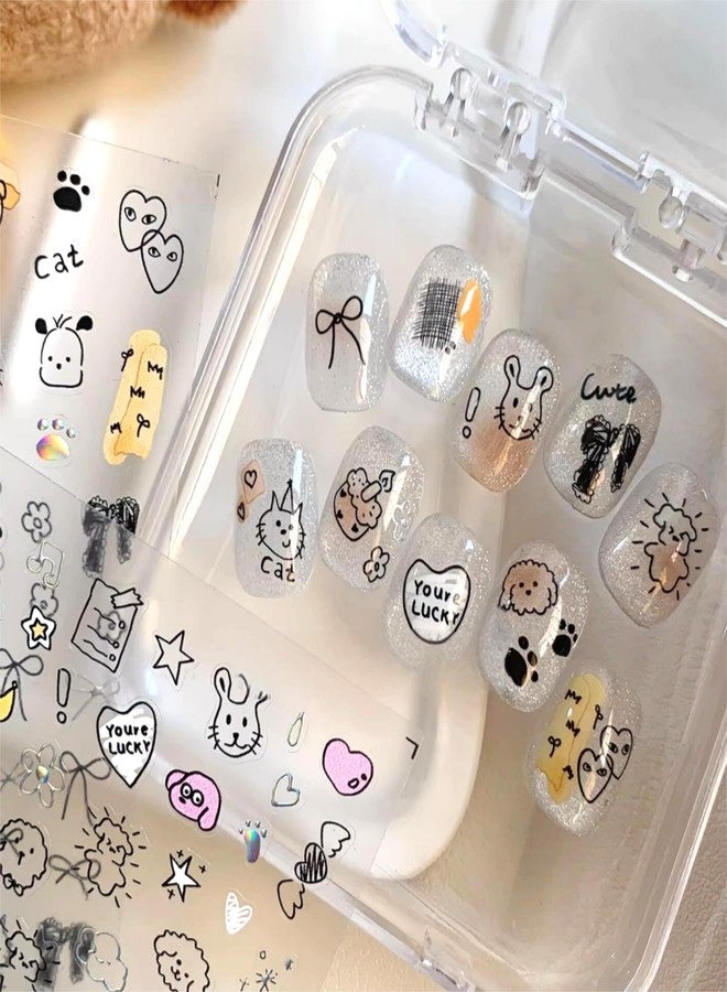 Dedyel 5D Embossed Cute Nail Art Stickers Cartoon Kawaii Design Anime Self Adhesive Nail Stickers for Women Kids Girls Nails Art Decorations - Image 4